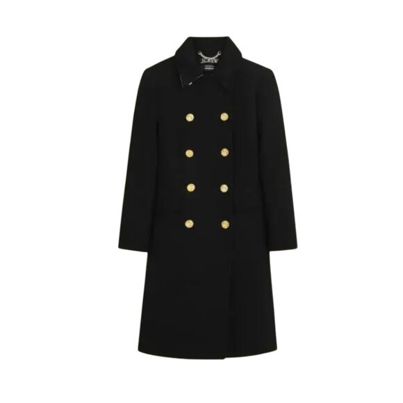 NWT JCrew Warwick Top Coat Jacket Womens 0 Black Italian Stadium Cloth Wool NEW - Picture 12 of 12